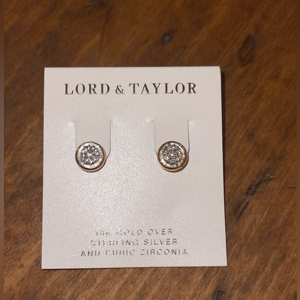 18k gold over sterling silver cubic zirconia earrings